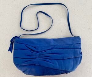 Gino 1980s NOS Blue Brushed Leather Shoulder Bag